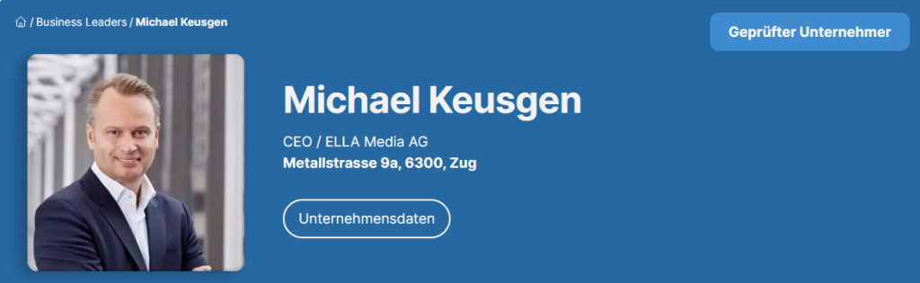 Michael Keusgen - CEO Ella Media AG