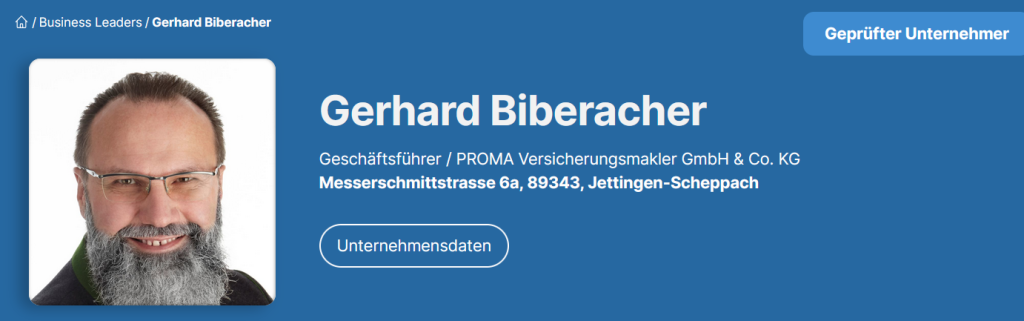 Gerhard Biberacher - PROMA Versicherungsmakler