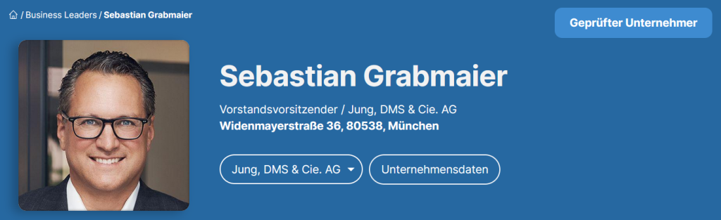 Dr. Sebastian Grabmaier - Jung, DMS & Cie. AG (Business-Leaders)