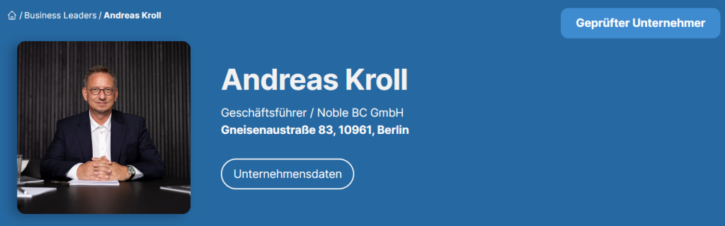 Andreas Kroll - Noble BC (Business-Leaders)