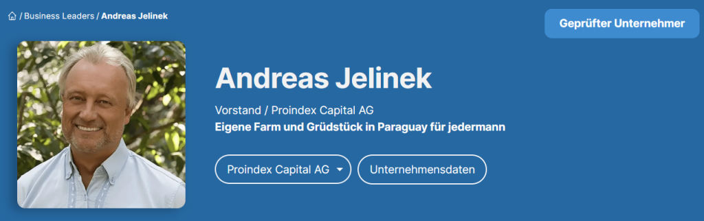 Andreas Jelinek - Proindex Capital AG (Business-Leaders)