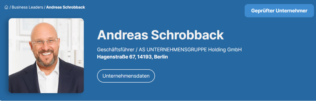 Andreas Schrobback - AS Unternehmensgruppe (Business-Leaders)