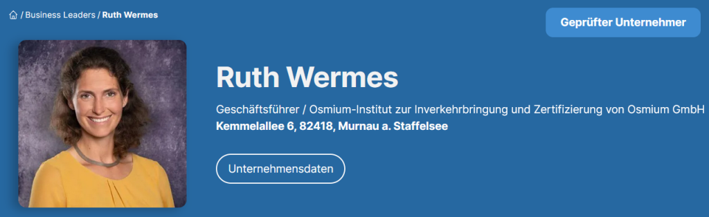 Ruth Wermes - Osmium Institut (Business-Leaders)