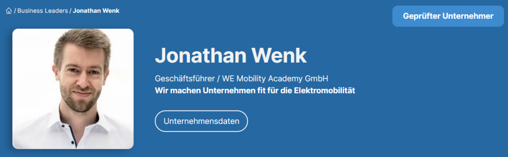 Jonathan Wenk - WE Mobility Academy GmbH (Nusiness-Leaders)