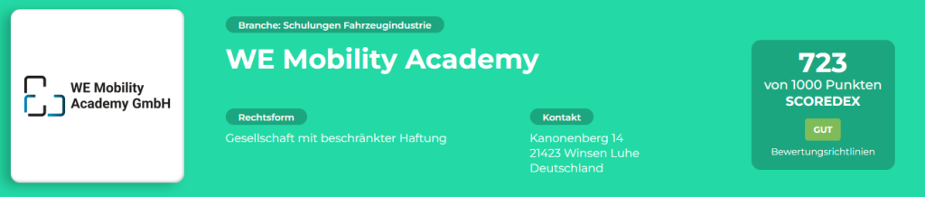 WE Mobility Academy GmbH (Scoredex Bewertung)